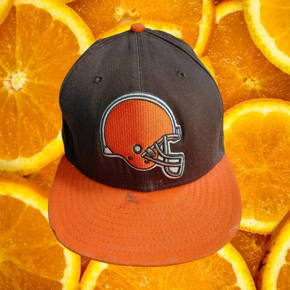 New Era 9FIFTY Cleveland Browns NFL Snapback Hat Brown Orange Flat Brim Cap Mens